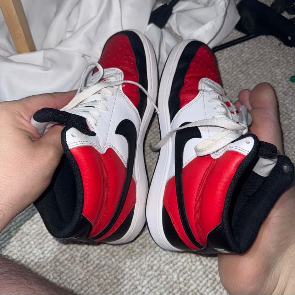 Mens  Size 8.5 Nike Court Vision Mid   Red/white/black  2022 DM1186-600 - Picture 6 of 7